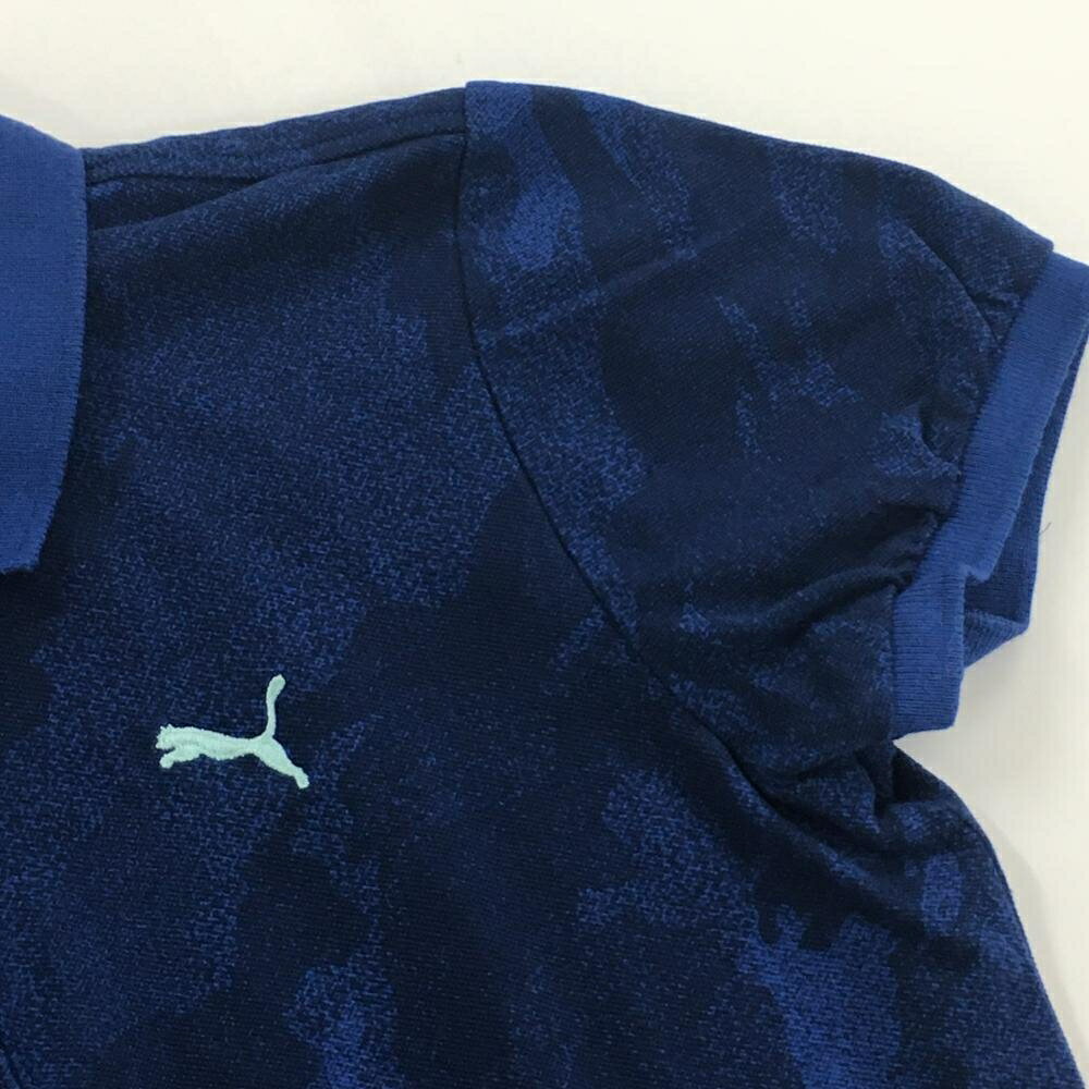 プーマ 半袖ポロシャツ ブルー×ダークブルー 迷彩 カモフラ レディース S ゴルフウェア PUMA 3