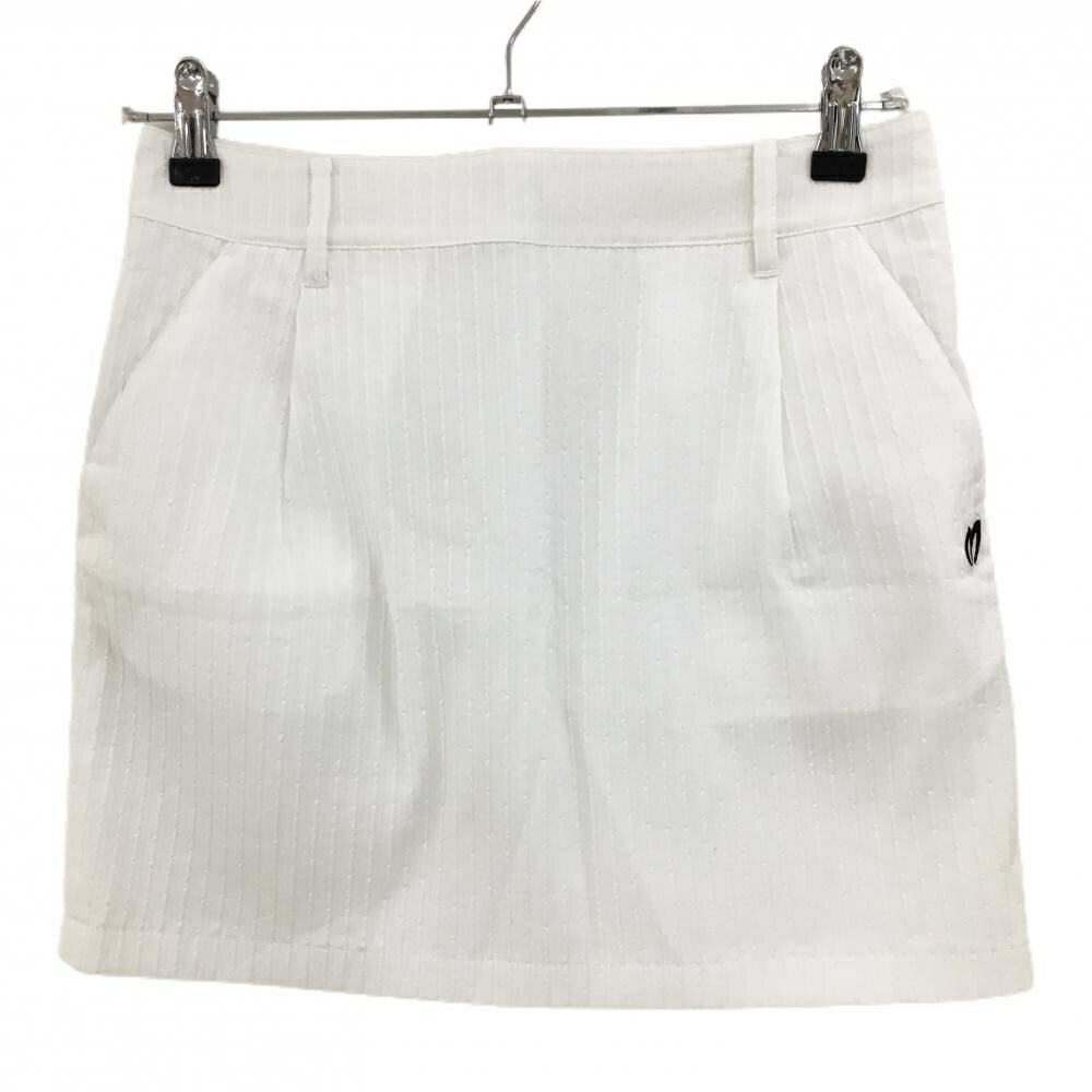 【美品】マスターバニー スカート 白 ストライプ織生地 裏地付 レディース 1(M) ゴルフウェア 2023年モ..