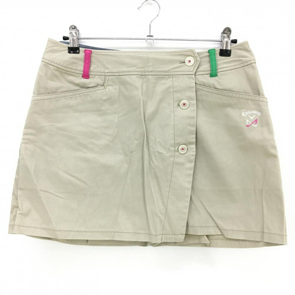 キャロウェイ ラップスカート ベージュ 内側インナーパンツ レディース LL ゴルフウェア Callaway