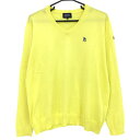 パーリーゲイツ セーター イエロー Vネック ロゴ刺しゅう ニット メンズ 6(XL) ゴルフウェア PEARLY GATES