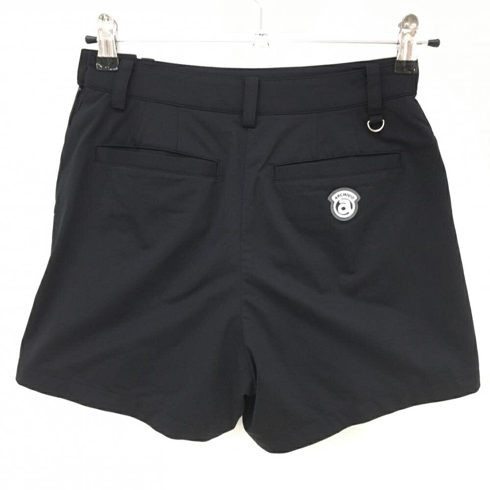 【超美品】アルチビオ ショートパンツ 黒×白 一部プリーツ 裏地付 レディース 36(S) ゴルフウェア 2024年モデル archivio