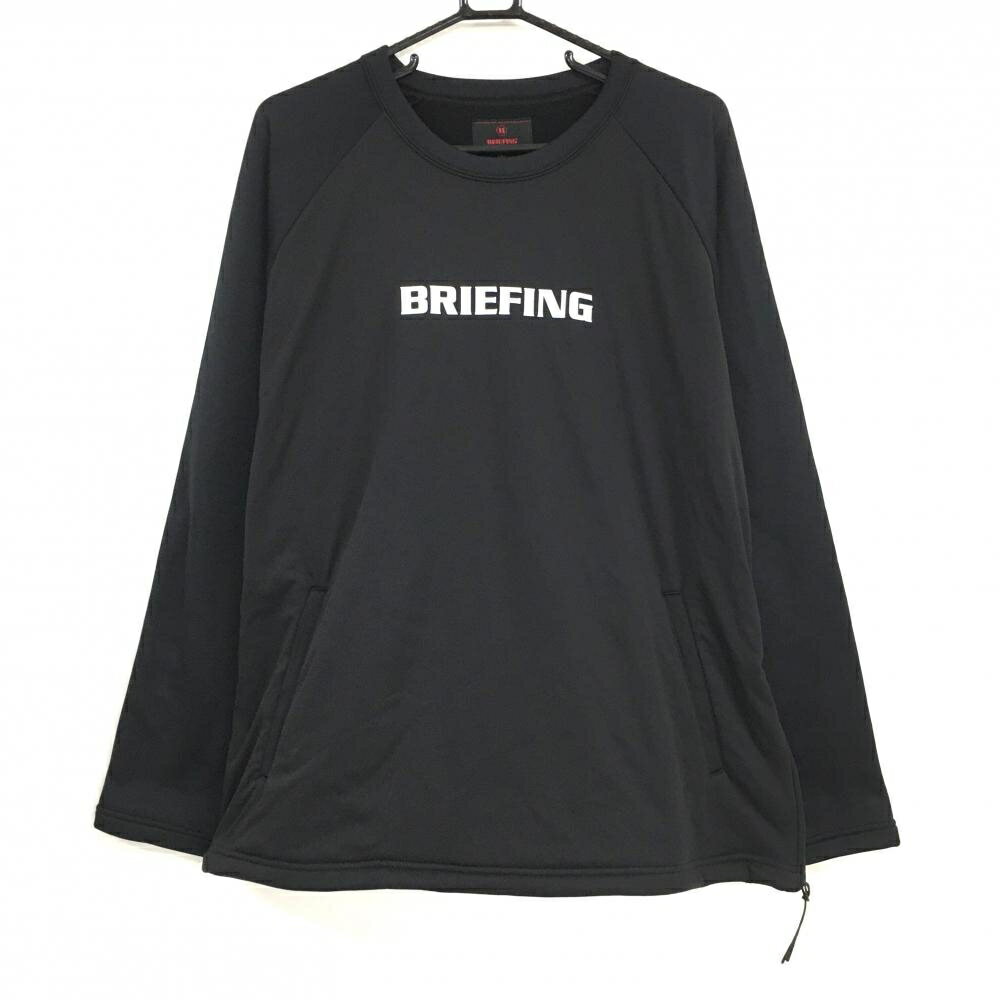【超美品】ブリーフィング 切替トレーナー 黒×白 裏起毛 POLARTEC メンズ XL ゴルフウェア 2024年モデル BRIEFING