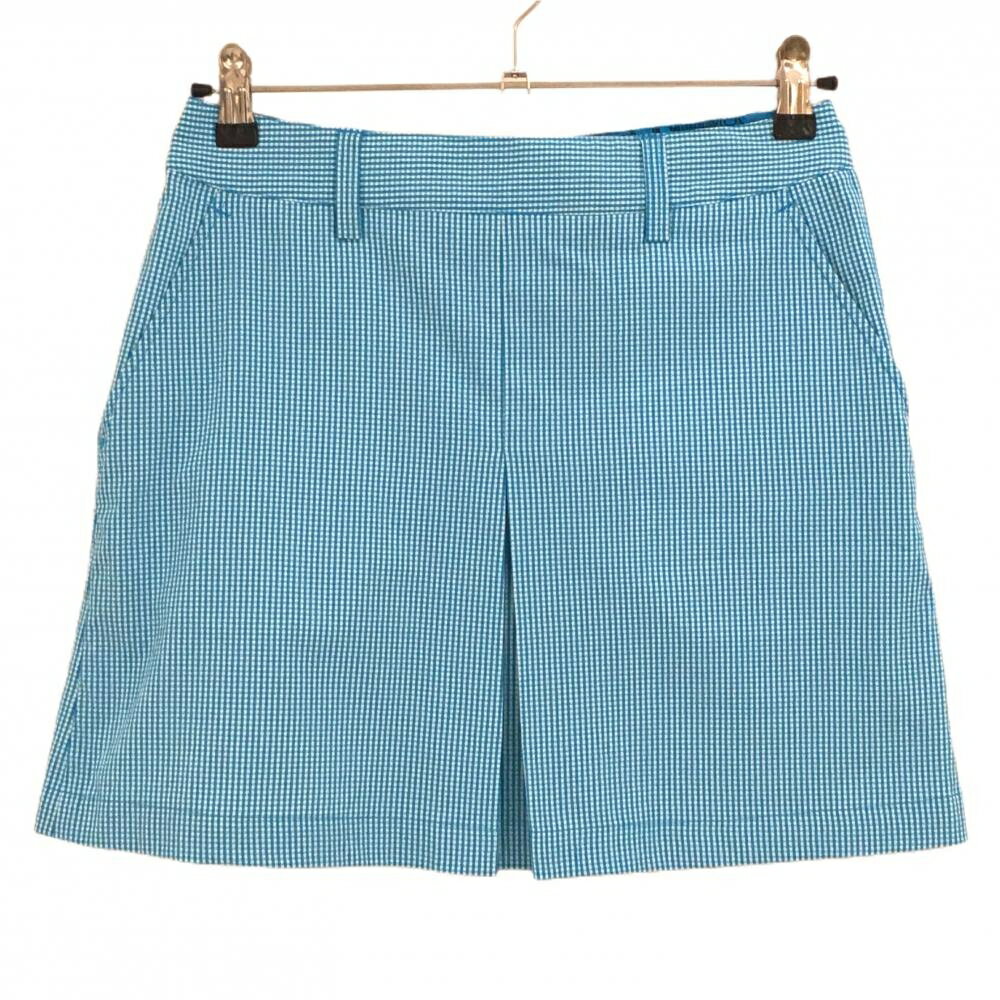 アディダス スカート ライトブルー×白 チェック サッカー生地 レディース S/P ゴルフウェア adidas