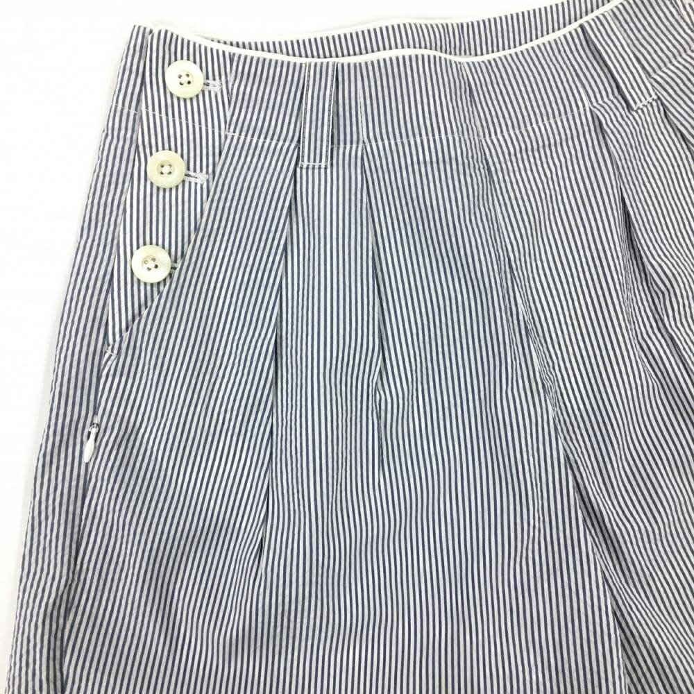 【超美品】マークアンドロナ キュロットスカート ネイビー×白 ストライプ サッカー...