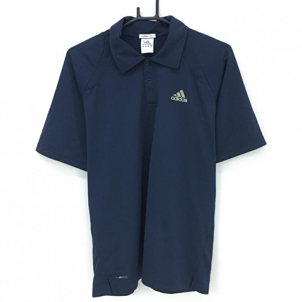 Shirts - アディダス 半袖ポロシャツ ネイビー シンプル ロゴプリント CLIMACOOL メンズ L ゴルフウェア adidas