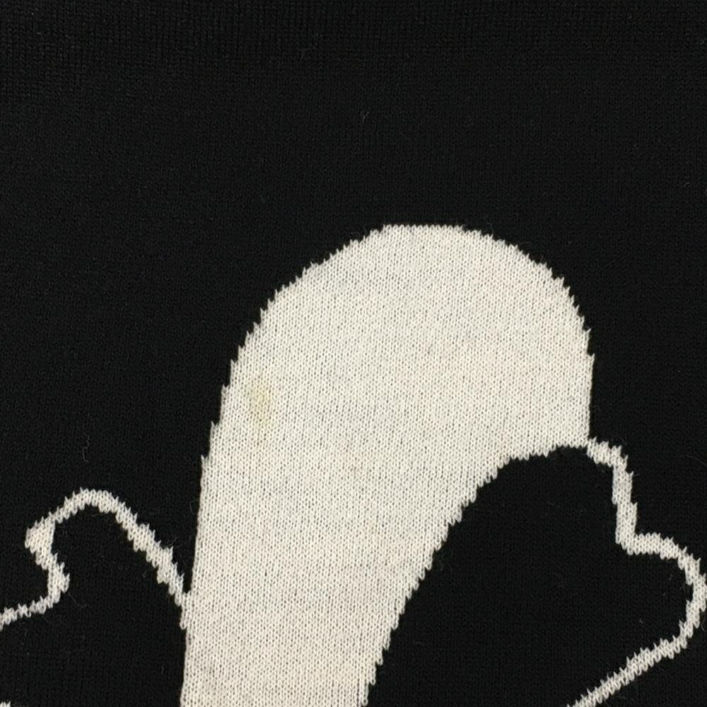 MUスポーツ ハイネックニットベスト 黒×白 ビッグ柄 レディース 表記無し ゴルフウ...