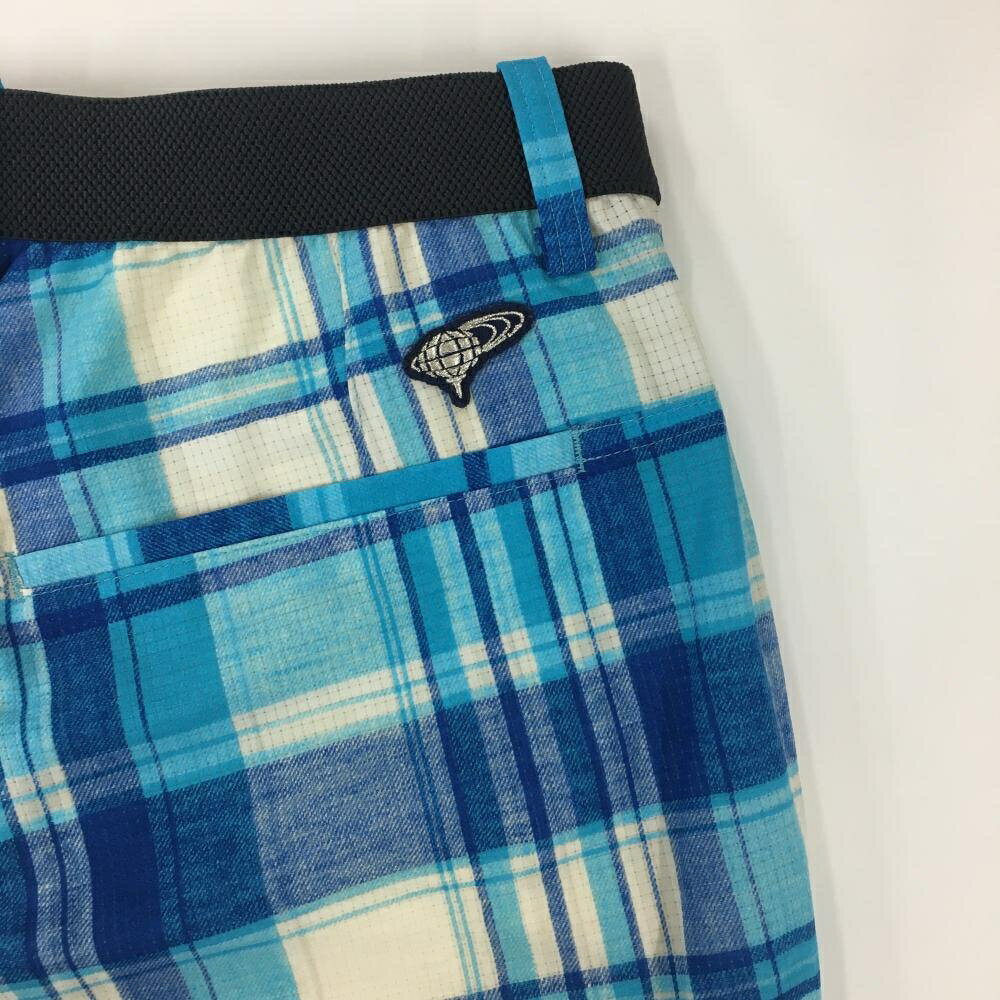 【超美品】ビームスゴルフ ハーフパンツ ブルー×白 チェック メッシュ調 メンズ 48...