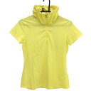 【美品】ナイキゴルフ 半袖ハイネックシャツ イエロー ハーフジップ ドローコード DRY-FIT レディース M ゴルフウェア NIKE