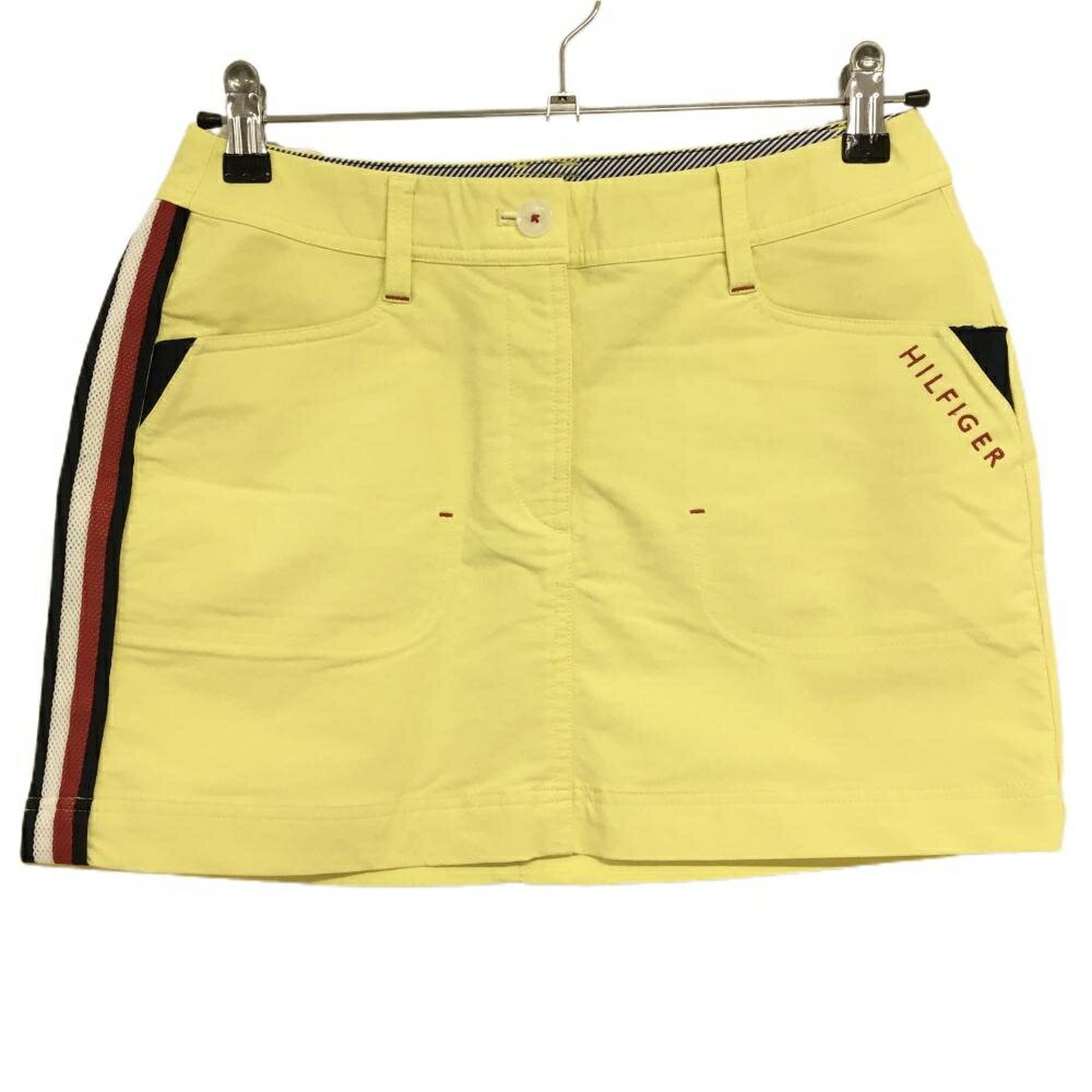 トミーヒルフィガー スカート イエロー×ネイビー サイドライン トリコロール レディース L ゴルフウェア Tommy Hilfiger Golf