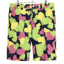 ラウドマウス ハーフパンツ ネイビー×ライトグリーン ボックスオブチョコレート柄 メンズ LL ゴルフウェア LOUDMOUTH