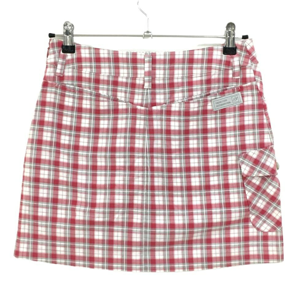 レオナード 楽天市場店の【超美品】ゾーイ スカート 白×ピンク チェック 5ポケット ストレッチ レディース 38(M) ゴルフウェア ZOY｜アングル2