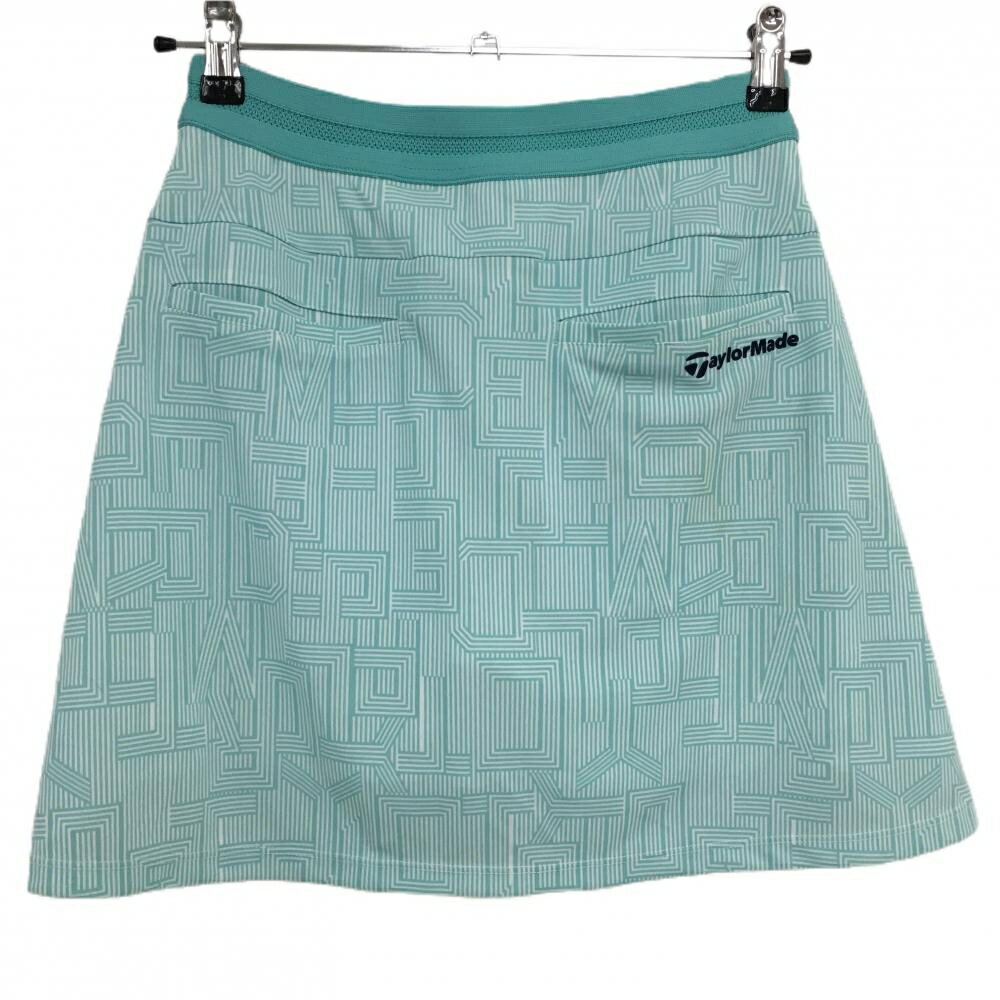 テーラーメイド スカート ライトグリーン×白 総柄 内側インナーパンツ 裏地付き レディース M ゴルフウェア TaylorMade