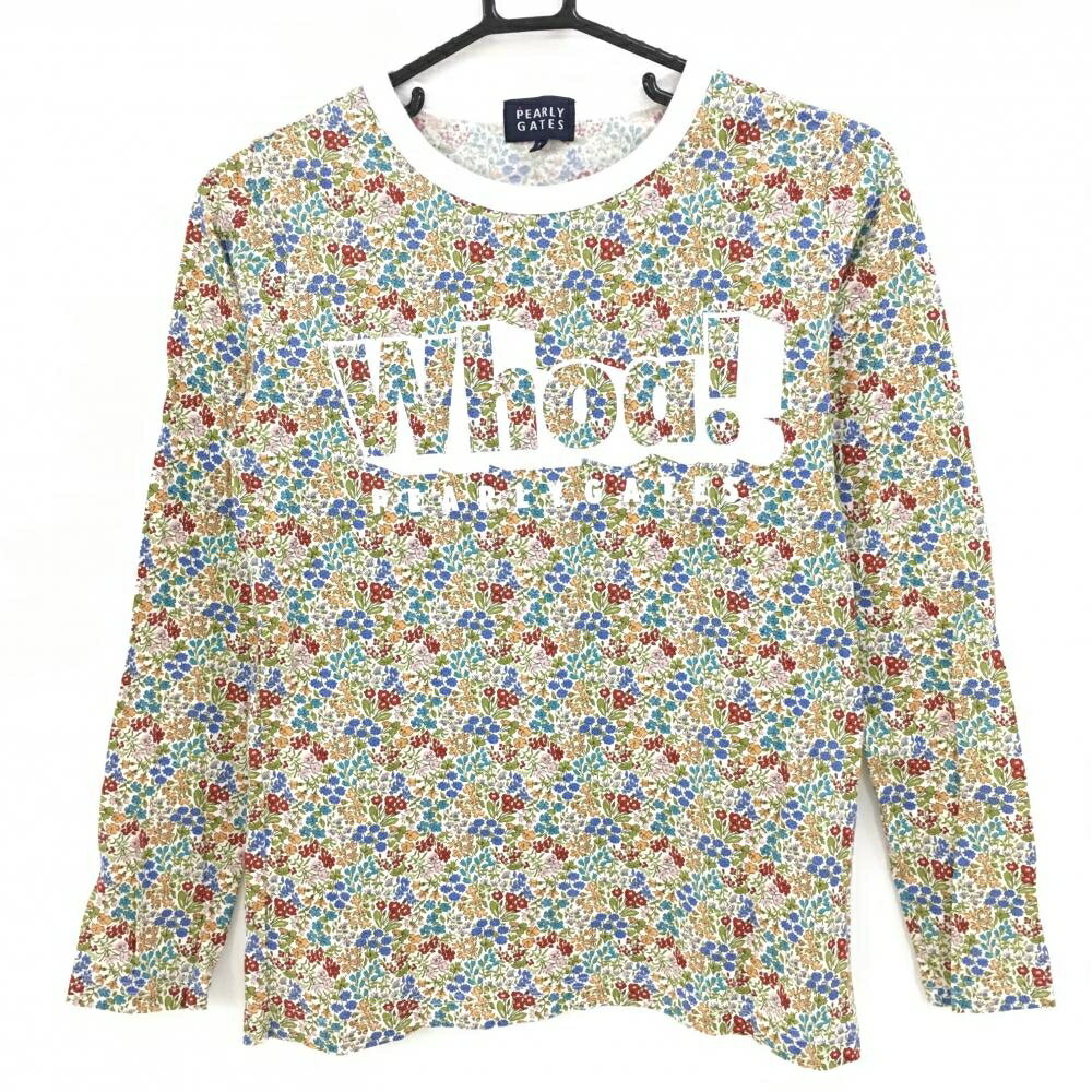 PEARLY GATES - 【美品】パーリーゲイツ 長袖Tシャツ グリーン×レッド 花柄 レディース 1(M) ゴルフウェア PEARLY GATES