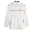 【超美品】キャロウェイ ジップパーカー 白 ロゴプリント 一部メッシュ裏地 レディース L ゴルフウェア Callaway