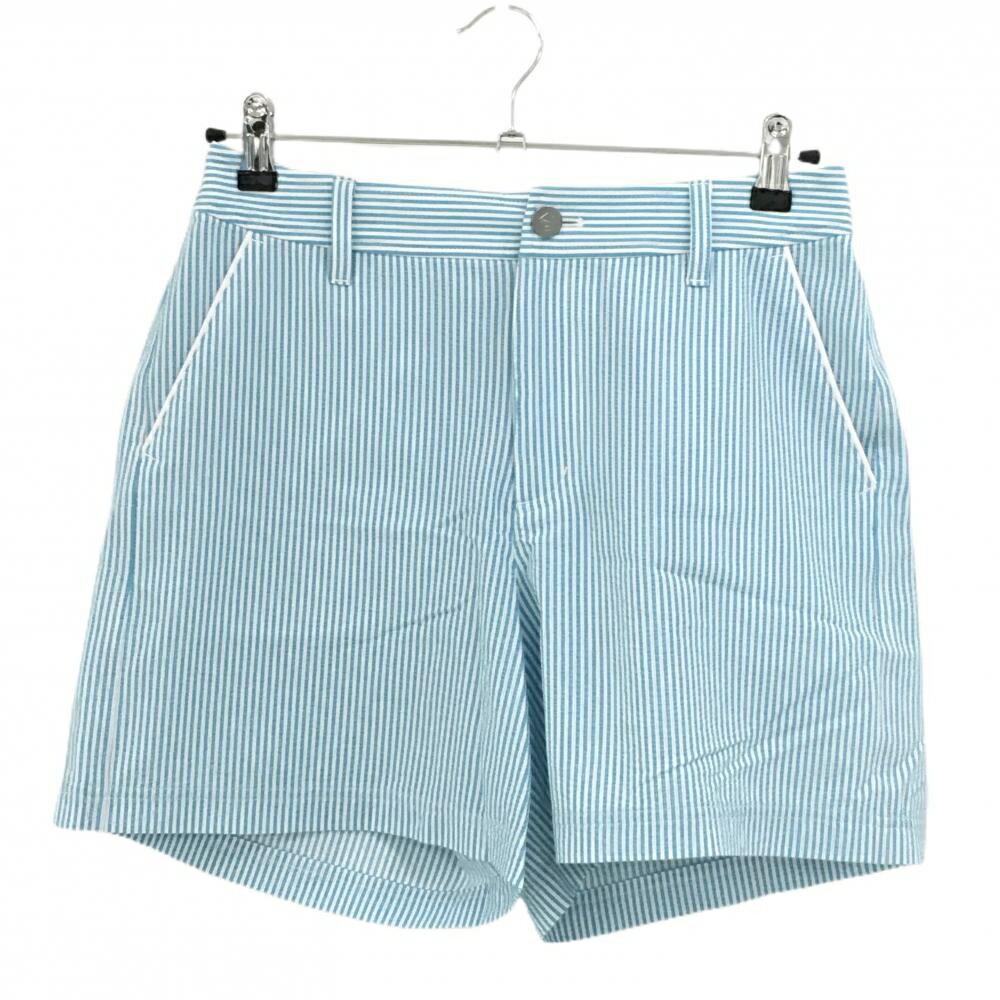 【超美品】ビバハート ショートパンツ ライトブルー×白 ストライプ サッカー生地 レディース 40(M) ゴルフウェア VIVA HEART