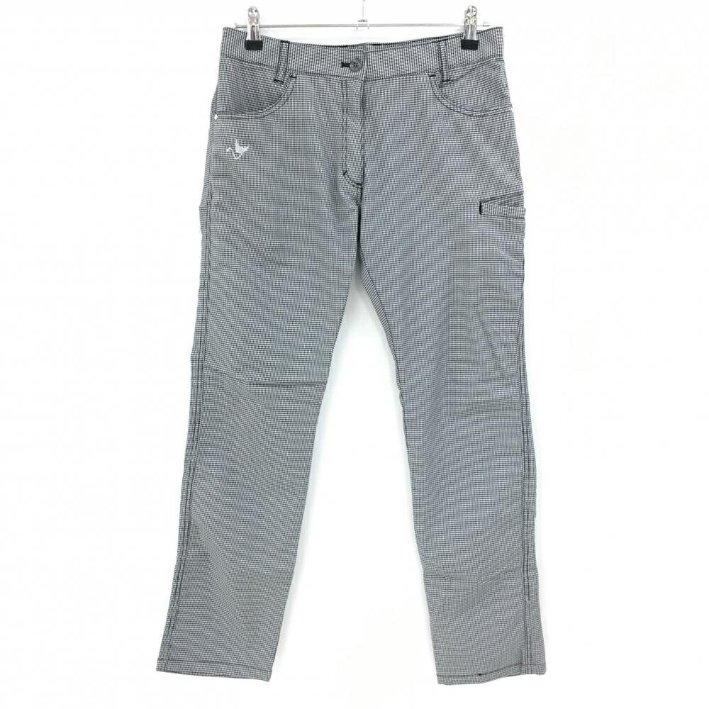 【超美品】クランク パンツ 黒×白 千鳥格子 レディース L ゴルフウェア CLUNK