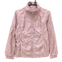 【超美品】ヒールクリーク ジャケットブルゾン ピンク ピンドット レディース 40(M) ゴルフウェア Heal Creek