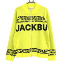 【美品】ジャックバニー ニットジャケット イエロー×黒 ロゴ メンズ 6(XL) ゴルフウェア 2023年モデル Jack Bunny