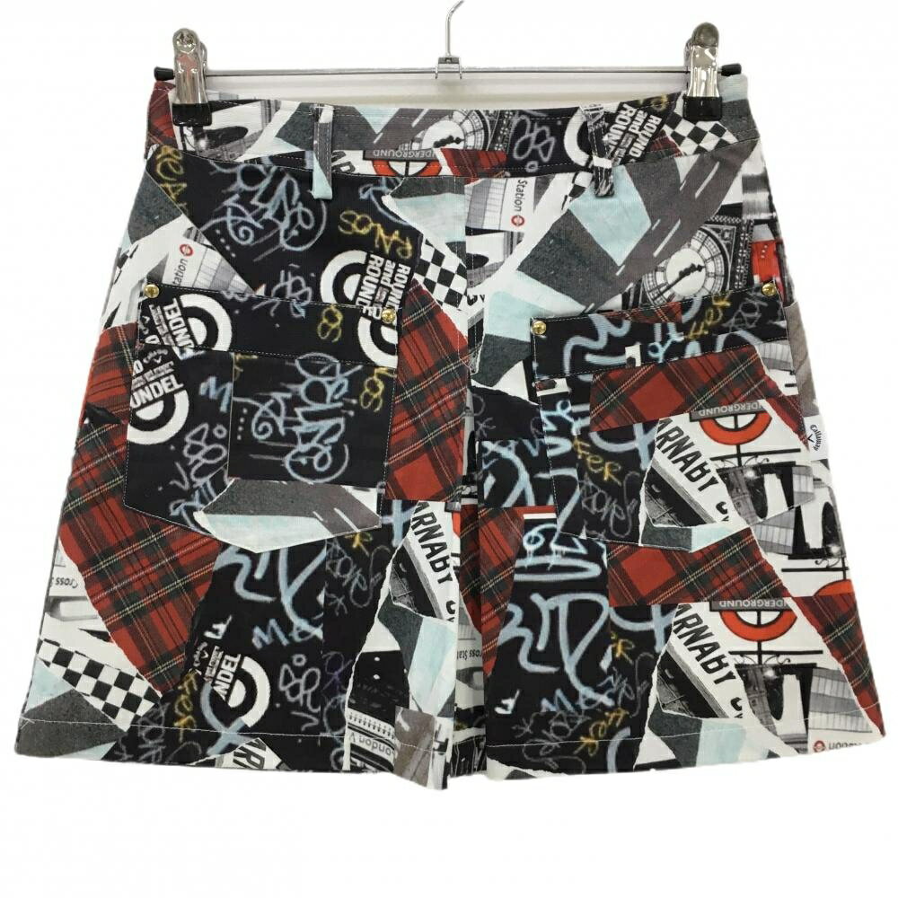 【新品】キャロウェイ スカート 白×黒×レッド 総柄 内側インナーパンツ レディース S ゴルフウェア Cal..
