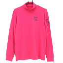 【当店ポイント5倍!6/4 20:00〜6/11 1:59まで】【美品】パーリーゲイツ 長袖ハイネックシャツ ピンク×ネイビー 表微起毛 コットン混 メンズ 4(M) ゴルフウェア PEARLY GATES(4)