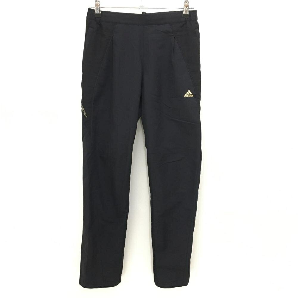 【美品】アディダス パンツ 黒 薄手 ウエストゴム ドローコード メンズ S ゴルフウェア adidas
