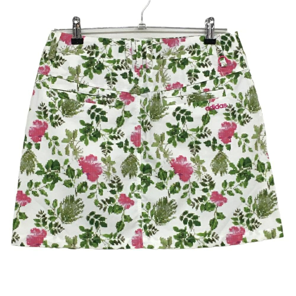 レオナード 楽天市場店の【超美品】アディダス スカート 白×ピンク 花柄 レディース L/G ゴルフウェア adidas｜アングル2