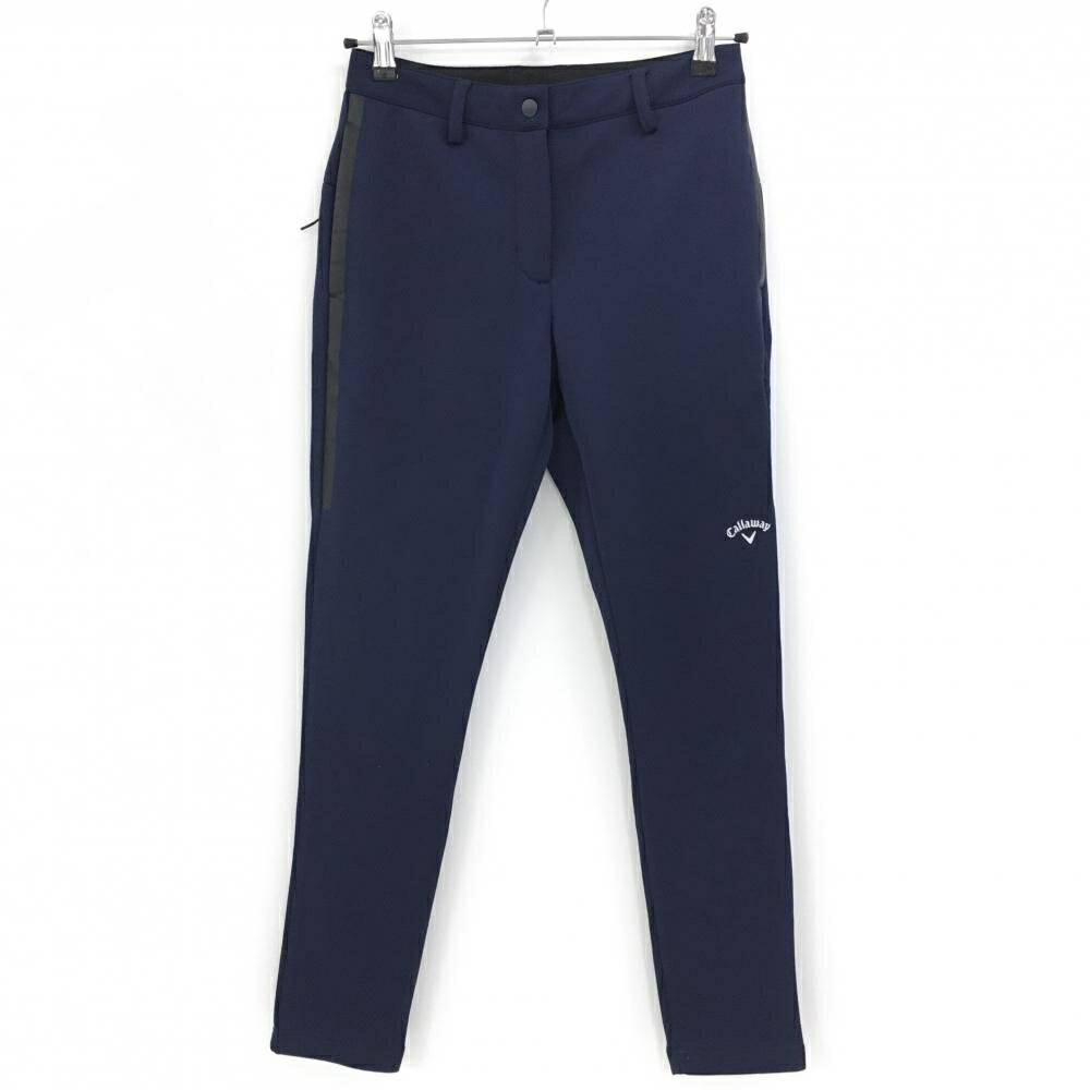 【超美品】キャロウェイ パンツ ネイビー サイドライン ストレッチ レディース SS ゴルフウェア Callaway