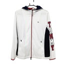 【超美品】トミーヒルフィガーゴルフ ジップパーカー 白×ネイビー 裏メッシュ レディース L ゴルフウェア Tommy Hilfiger Golf