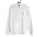 【新品】パーリーゲイツ ニットジャケット 白 ロゴ総柄 一部メッシュ調 コットン混 メンズ 5(L) ゴルフウェア 2024年モデル PEARLY GATES