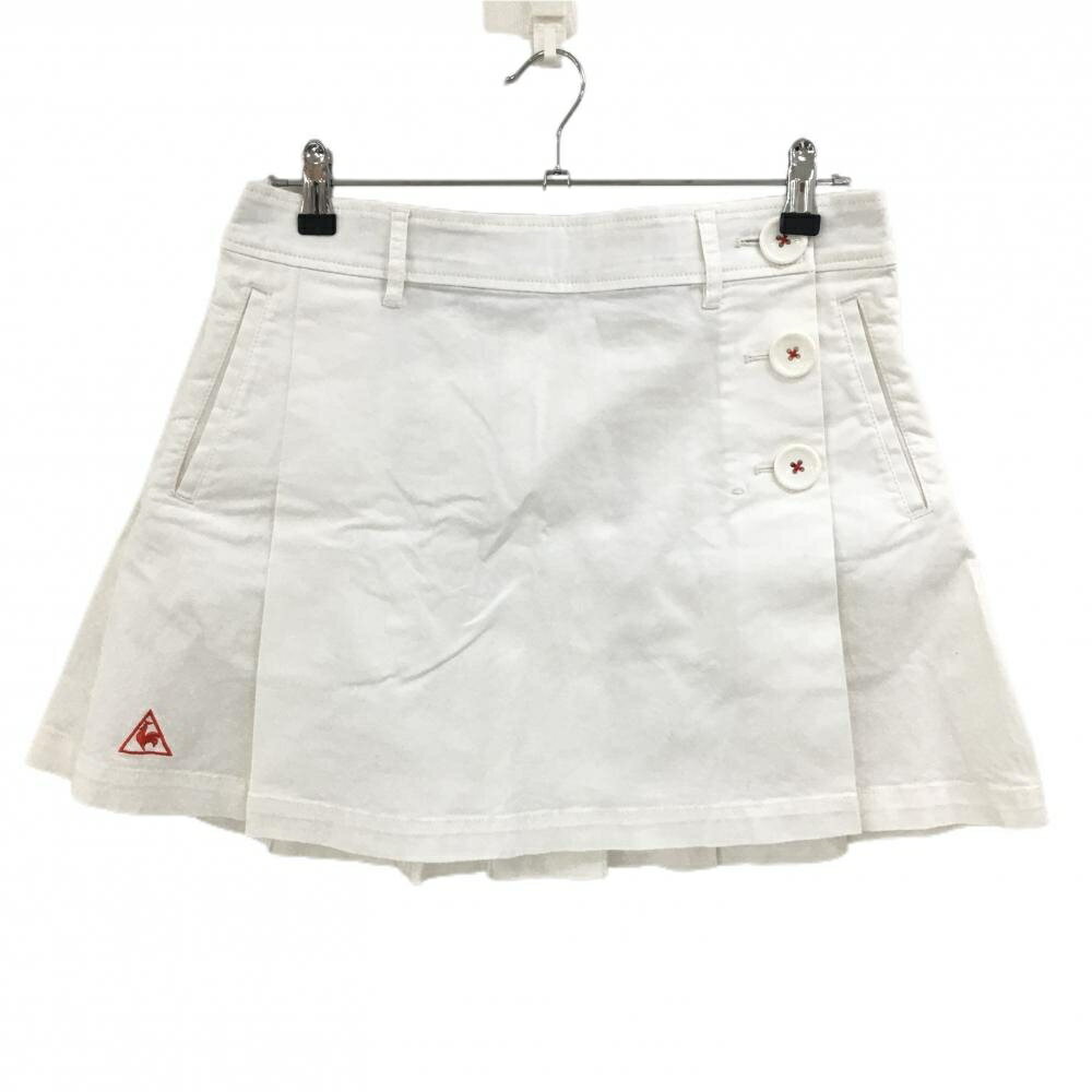 Le Coq - 【超美品】ルコック スカート 白 背面プリーツ ストレッチ レディース 13 ゴルフウェア le coq sportif