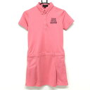 【美品】キスオンザグリーン 半袖ポロワンピース ピンク ボックスプリーツ ボタンダウン レディース 1(S) ゴルフウェア kiss on the green