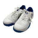 【超美品】アディダス ゴルフシューズ 白×ブルー 3ライン CODECHAOS EF5731 スパイクレス レディース 24.5 ゴルフウェア adidas