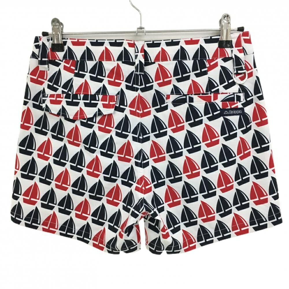 【超美品】カッパ ショートパンツ 白×ネイビー×レッド ヨット柄 レディース M ゴルフウェア Kappa