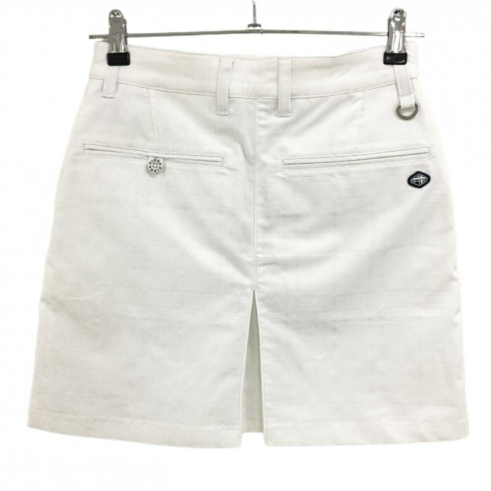 【超美品】フィドラ スカート 白 チェック織生地 レディース S/P ゴルフウェア FIDRA