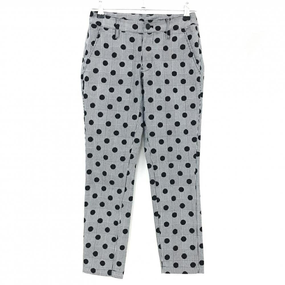 【超美品】ジャックバニー パンツ 黒×白 グレンチェック ドット レディース 0(S) ゴルフウェア Jack Bunny