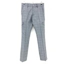 【美品】マークアンドロナ パンツ 黒×白 グレンチェック スカル刺しゅう メンズ XS ゴルフウェア MARK&LONA(4)