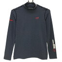 【美品】マスターバニー ハイネックインナーシャツ グレー×黒 ボーダー レディース 1(M) ゴルフウェア MASTER BUNNY EDITION