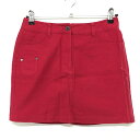 【美品】トミーヒルフィガー スカート ピンクレッド サイドロゴプリント ストレッチ レディース M ゴルフウェア Tommy Hilfiger Golf(4)