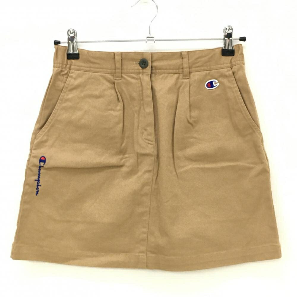 【美品】チャンピオン スカート ブラウン ロゴワッペン ストレッチ レディース MEDIUM ゴルフウェア Ch..