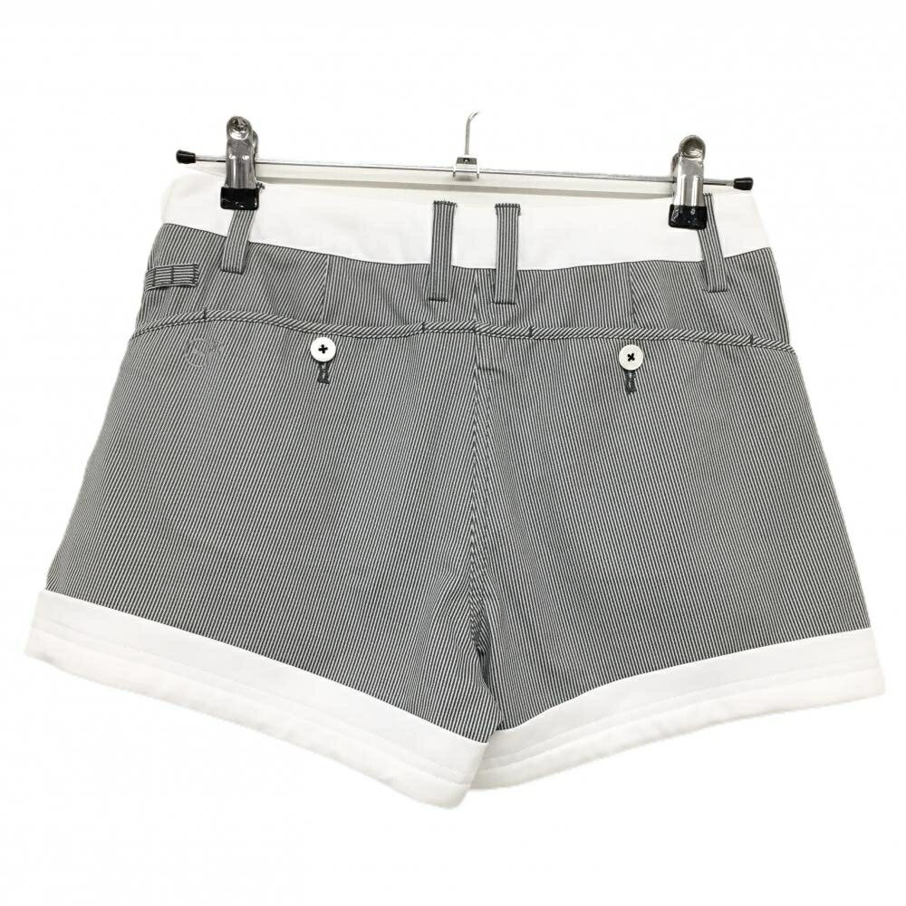 【超美品】プーマ ショートパンツ ダークグレー×白 ロゴ刺しゅう レディース M ゴルフウェア PUMA