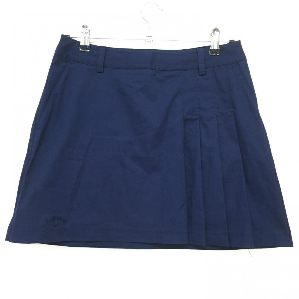 【美品】キャロウェイ スカート ネイビー サイドプリーツ ストレッチ レディース L ゴルフウェア Callaway