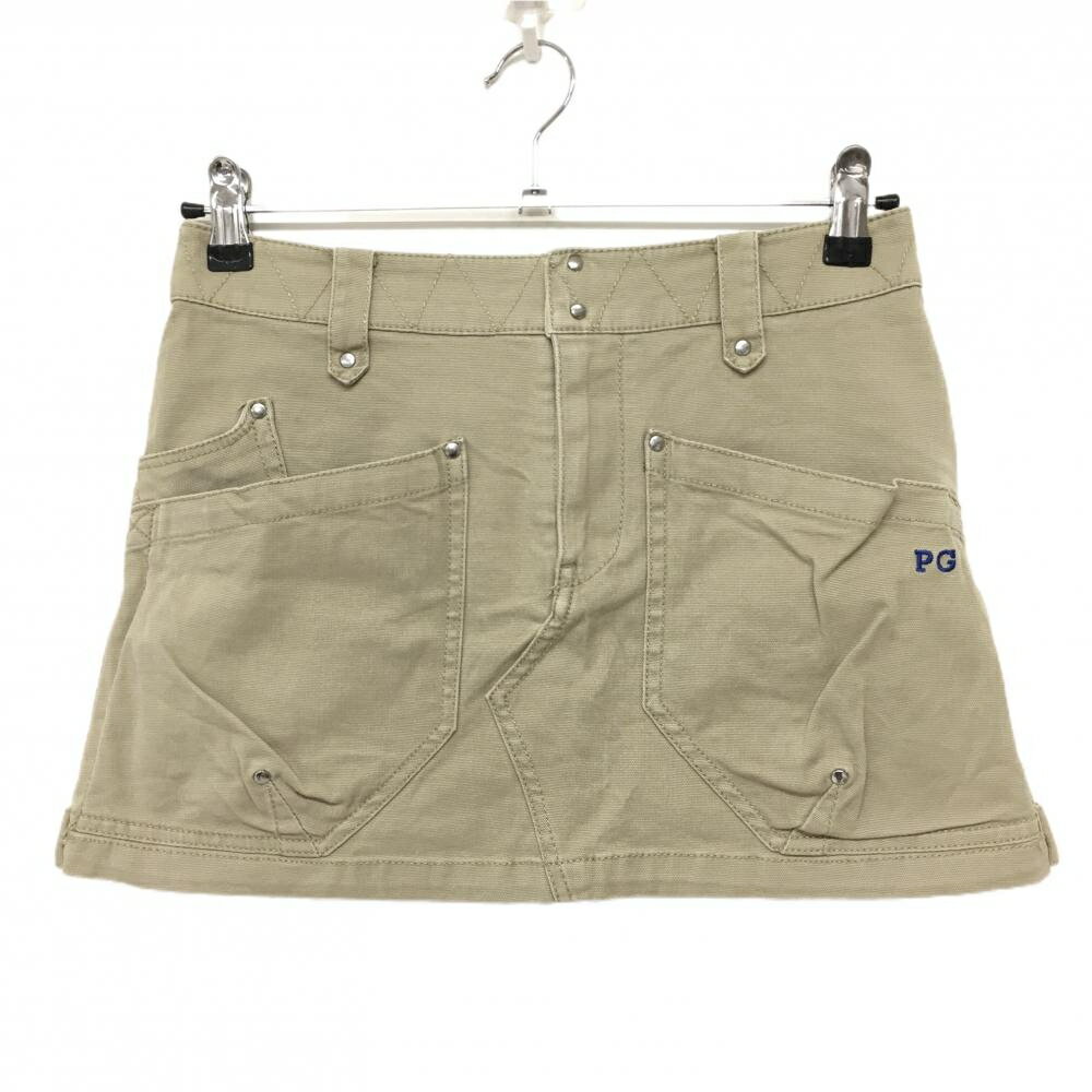 【美品】パーリーゲイツ スカート スカート ベージュ ヒップロゴ ストレッチ レディース 0(S) ゴルフウ..