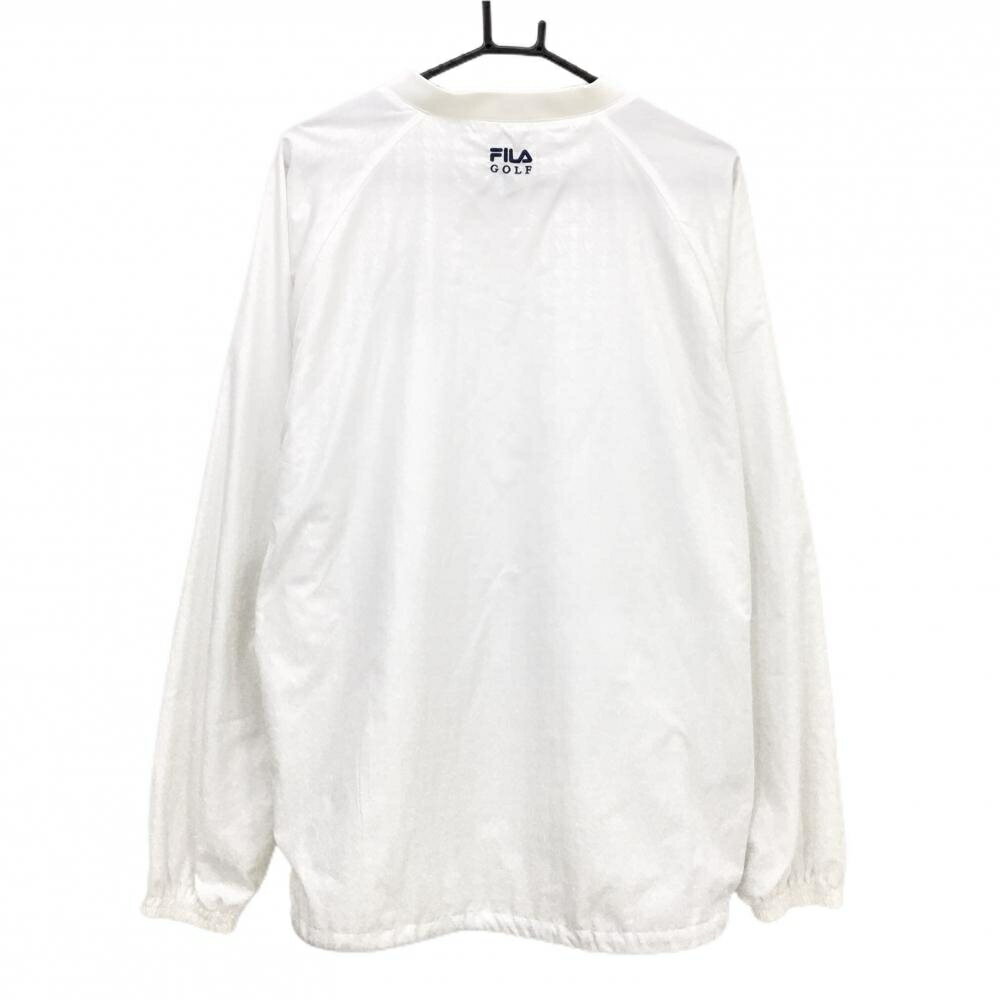 【美品】フィラゴルフ スニード 白 千鳥格子地模様 裏地メッシュ ブルゾン メンズ LL ゴルフウェア FILA GOLF