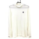 【超美品】パーリーゲイツ 長袖ハイネックシャツ 白×ネイビー ネック袖口ロゴ メンズ 5(L) ゴルフウェア PEARLY GATES(4)