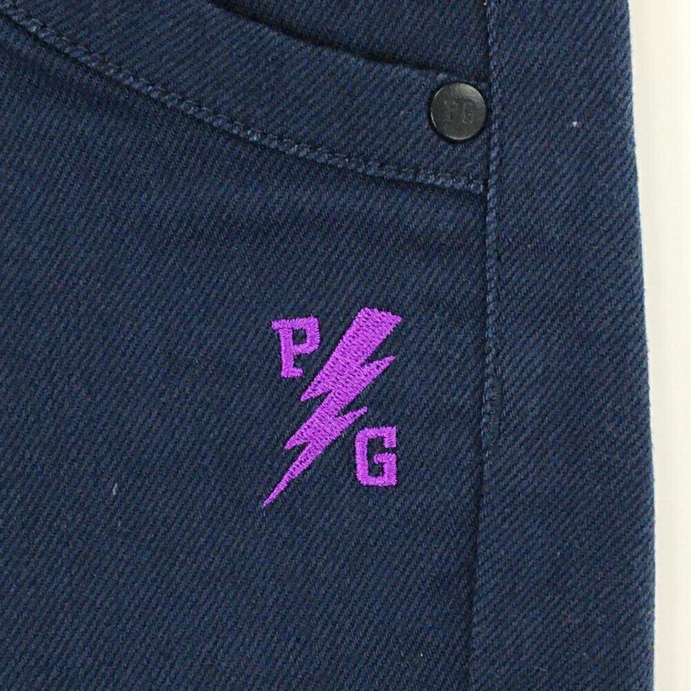 【ポイント10倍！楽天スーパーセール期間限定】【美品】パーリーゲイツ ショートパンツ ネイビー ロゴパープル ウエスト裏ロゴ レディース 0(S) ゴルフウェア PEARLY GATES