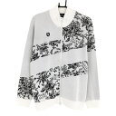 【新品】パーリーゲイツ ニットジャケット 白×黒 一部総柄 メンズ 6(XL) ゴルフウェア PEARLY GATES