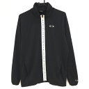 【美品】オークリー ジャケット 黒×白 ジップロゴライン メンズ L ゴルフウェア Oakley(4)