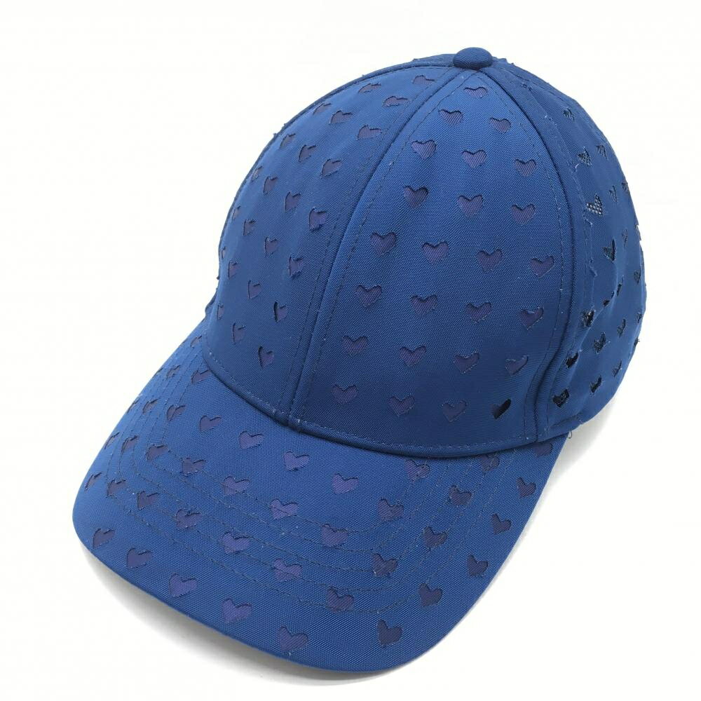 【美品】ビバハート キャップ ネイビー ハートパンチング メッシュ レディース 40 ゴルフウェア VIVA H..
