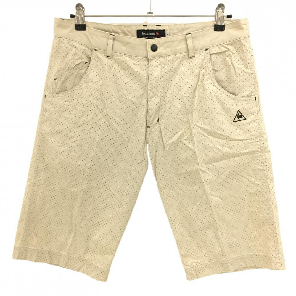ルコック ハーフパンツ ベージュ×黒 ドット メンズ 4 ゴルフウェア le coq sportif