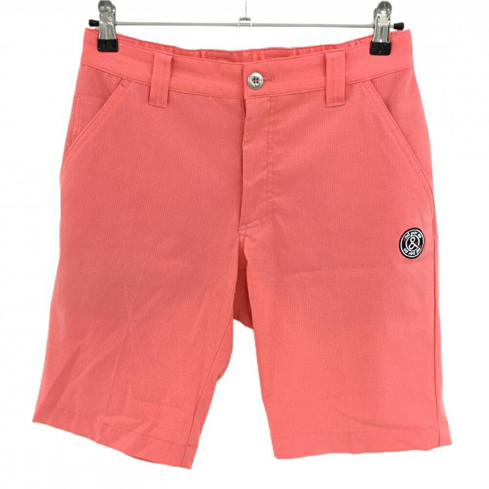 アンパスィ ハーフパンツ サーモンピンク メッシュ調生地 メンズ M ゴルフウェア and per se